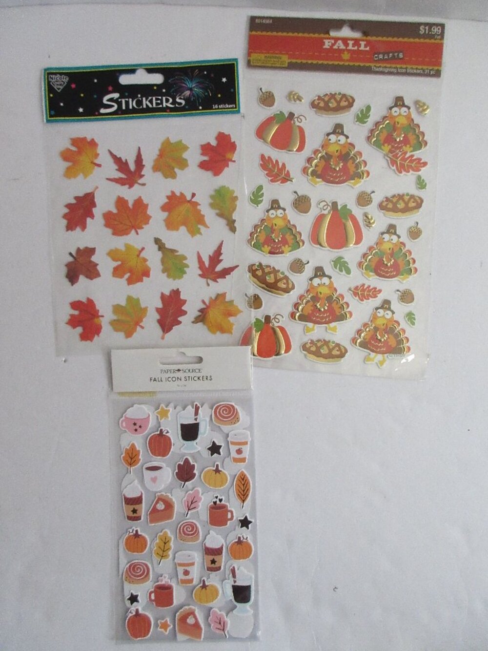 3 Packs Fall Autumn Stickers Maple Leaf Stickers DIY Decor Scrapbooking